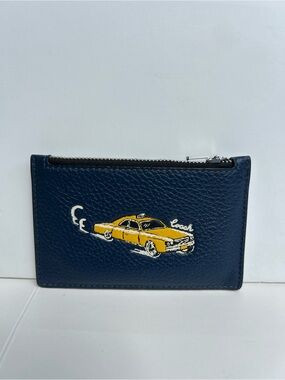 Y2K Vintage Coach Signature Jacquard Wristlet with Plum Stripe & Leather Trim